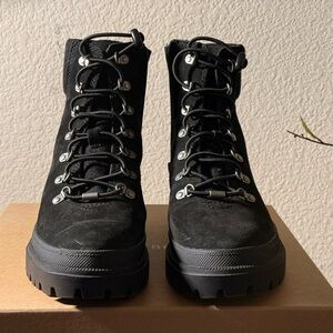 Lucky Brand’s Eavan Black Combat Moto Boots